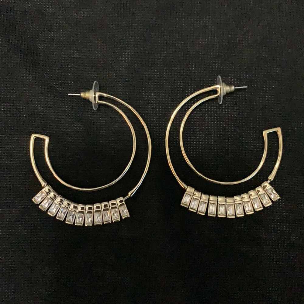 Alexis Bittar Hoop Earrings with Dangling Crystals